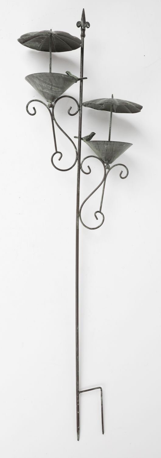 Gartenstecker Metall Gartenstecker Vogeltränke Vogelbad Wasserstelle Futterschale Ga