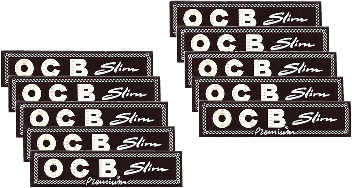 OCB Feinpapier 10 x 32 premium slim Zigarettenpapier Long Papers Blättchen, inkl. 1x Transporthülle (Jointhülle)