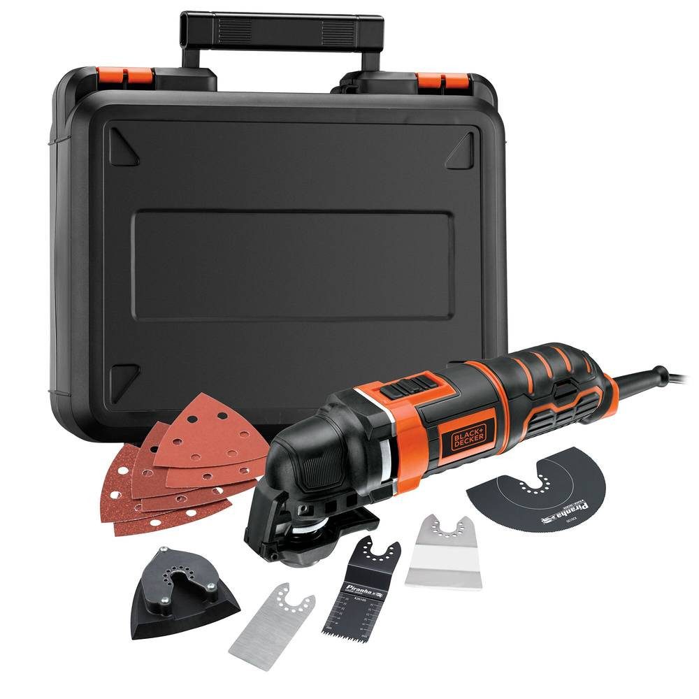 Black + Decker Elektro-Multifunktionswerkzeug Multifunktionswerkzeug MT300KA-QS, mit Zubehör, inkl. Koffer
