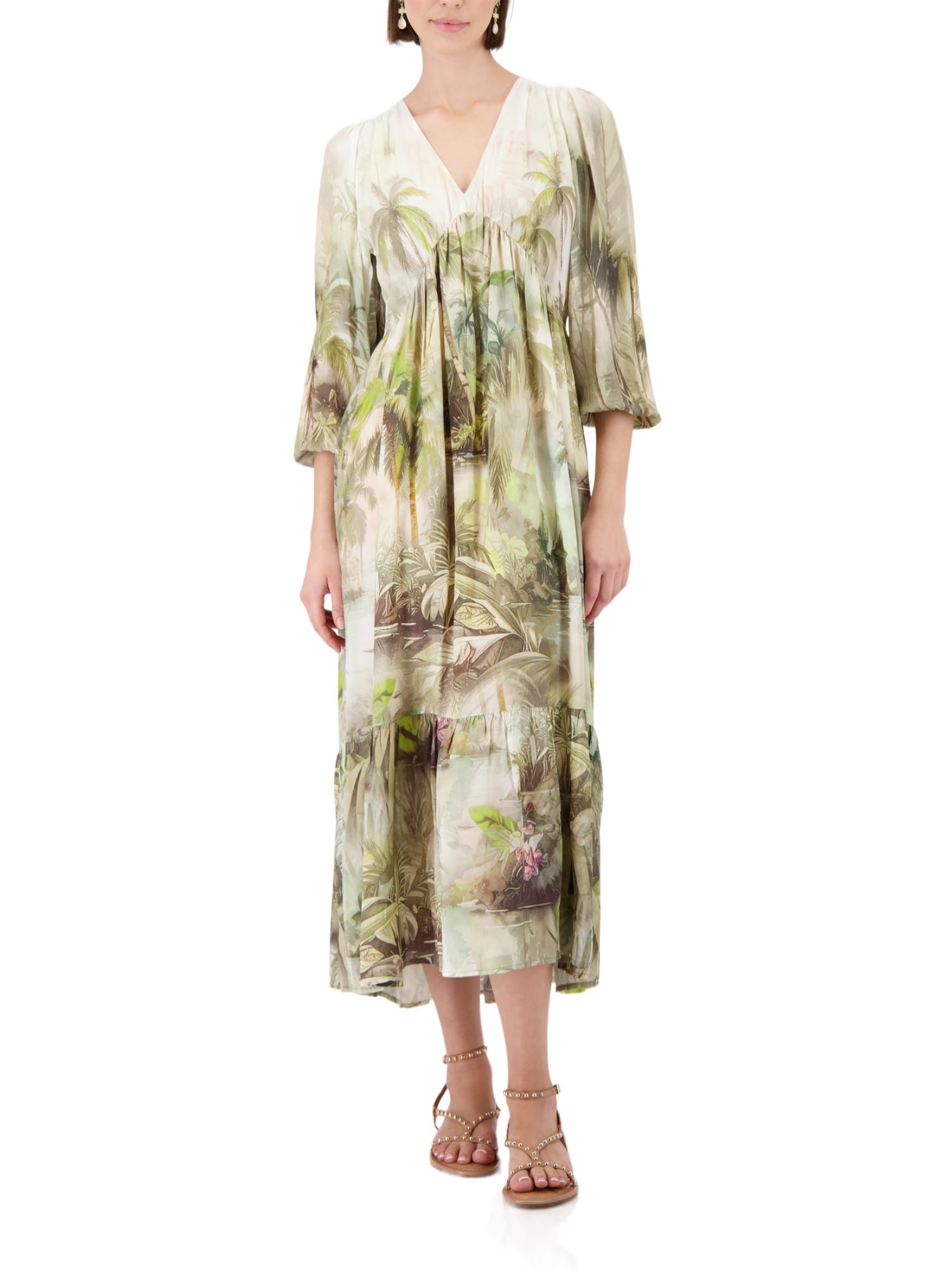 Monari Maxikleid Kleid Tropical Allover Regular fit mit tropischem Print