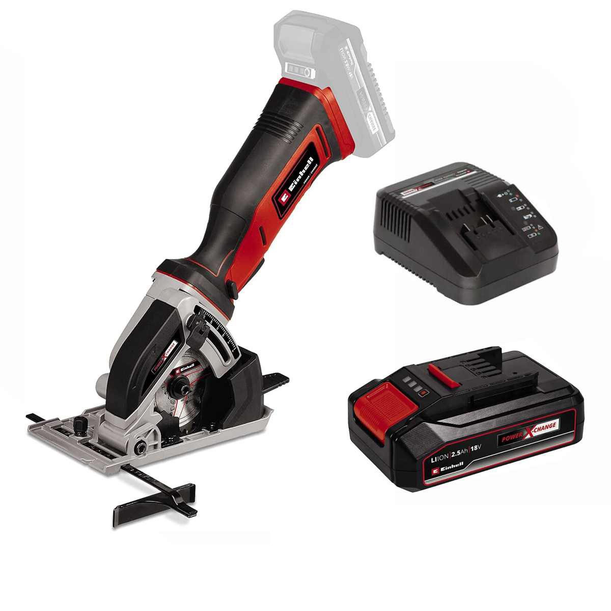 Einhell Akku-Handkreissäge Mini-Handkreissäge TE-CS 18/89 Li - mit Akku 2.5 Ah und Ladegerät