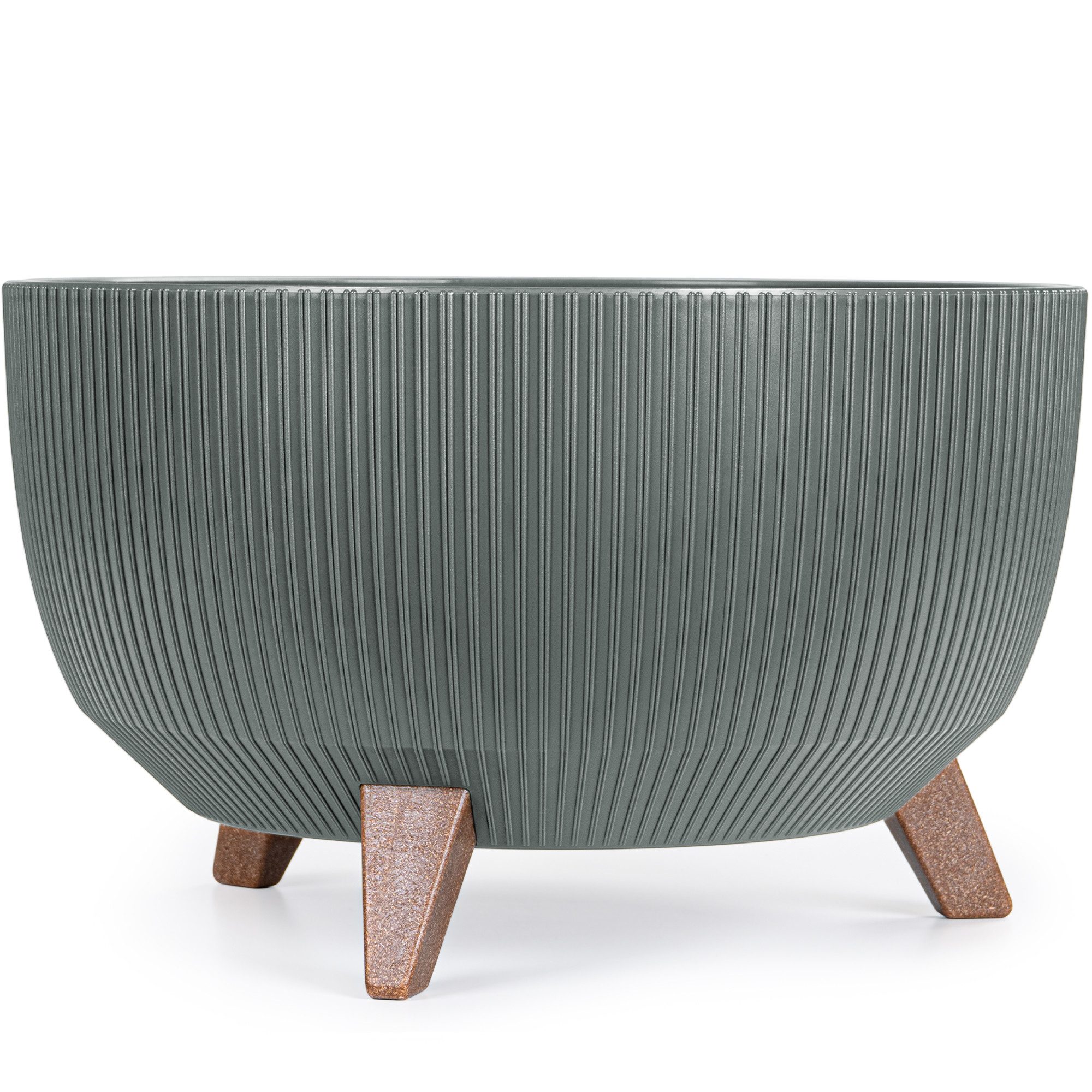 KONZEPT Blumentopf mit Füßen – großer Blumenkübel aus Kunststoff, runde Pflanzschale, 40 oder 47cm, modern & wetterfest, für Innen und Außen