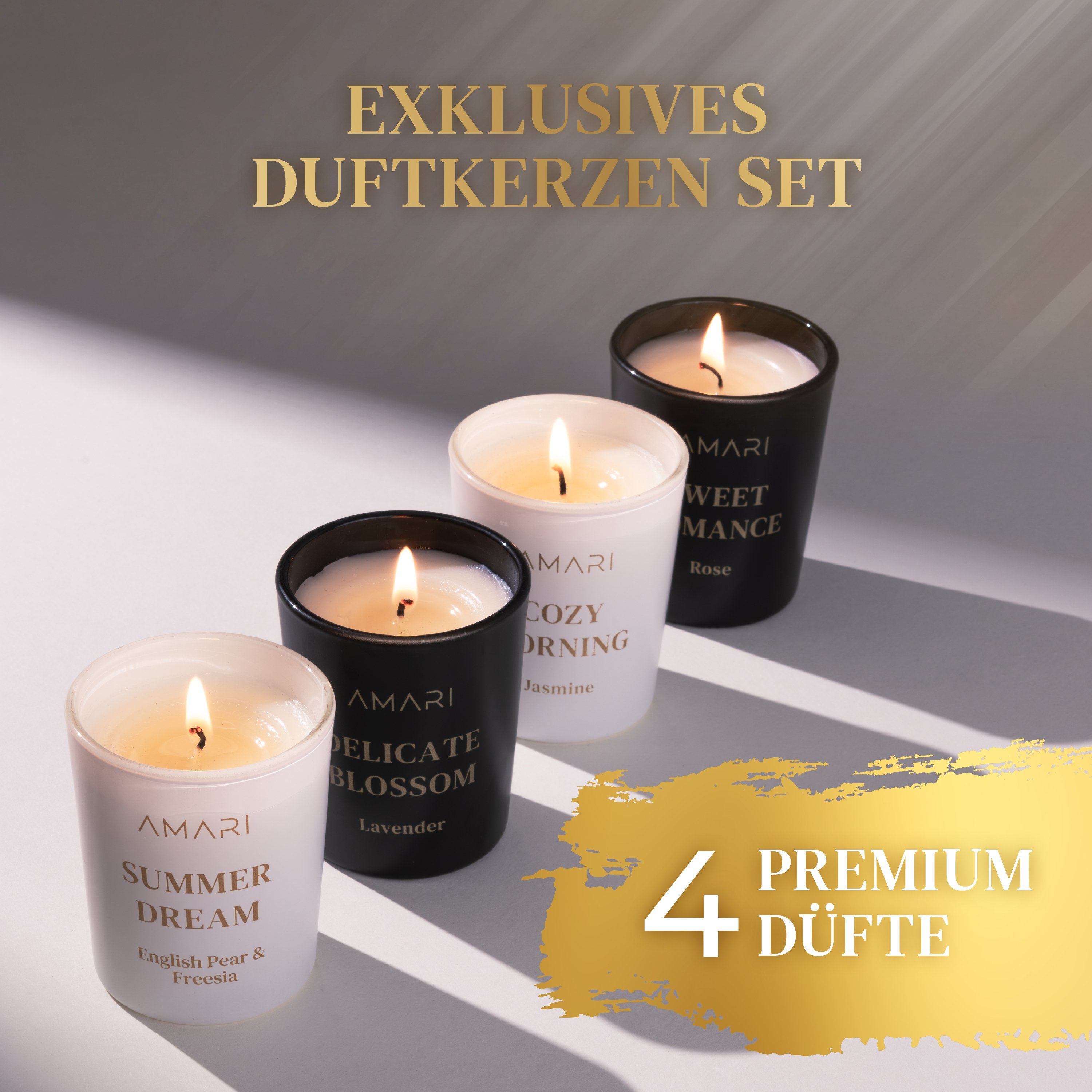 Amari AMARI® mit Duftkerzen Duftkerze 4 Set Aromen