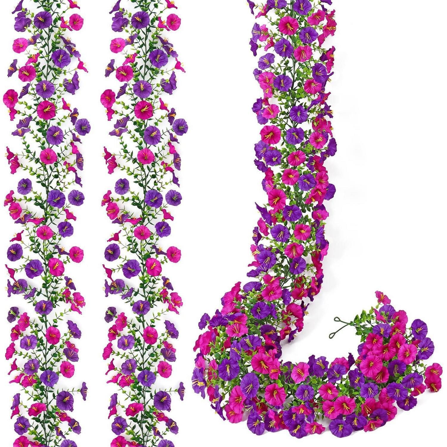 Kunstgirlande Blumengirlande Lila Kunstblumen 2 Stück 1.8M, LuxusKollektion