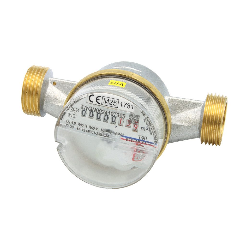 Wassergeräte Kaltwasserzähler Wohnungswasserzähler ECO TWO in ONE, 3/4", 130mm Warm- und Kaltwasser