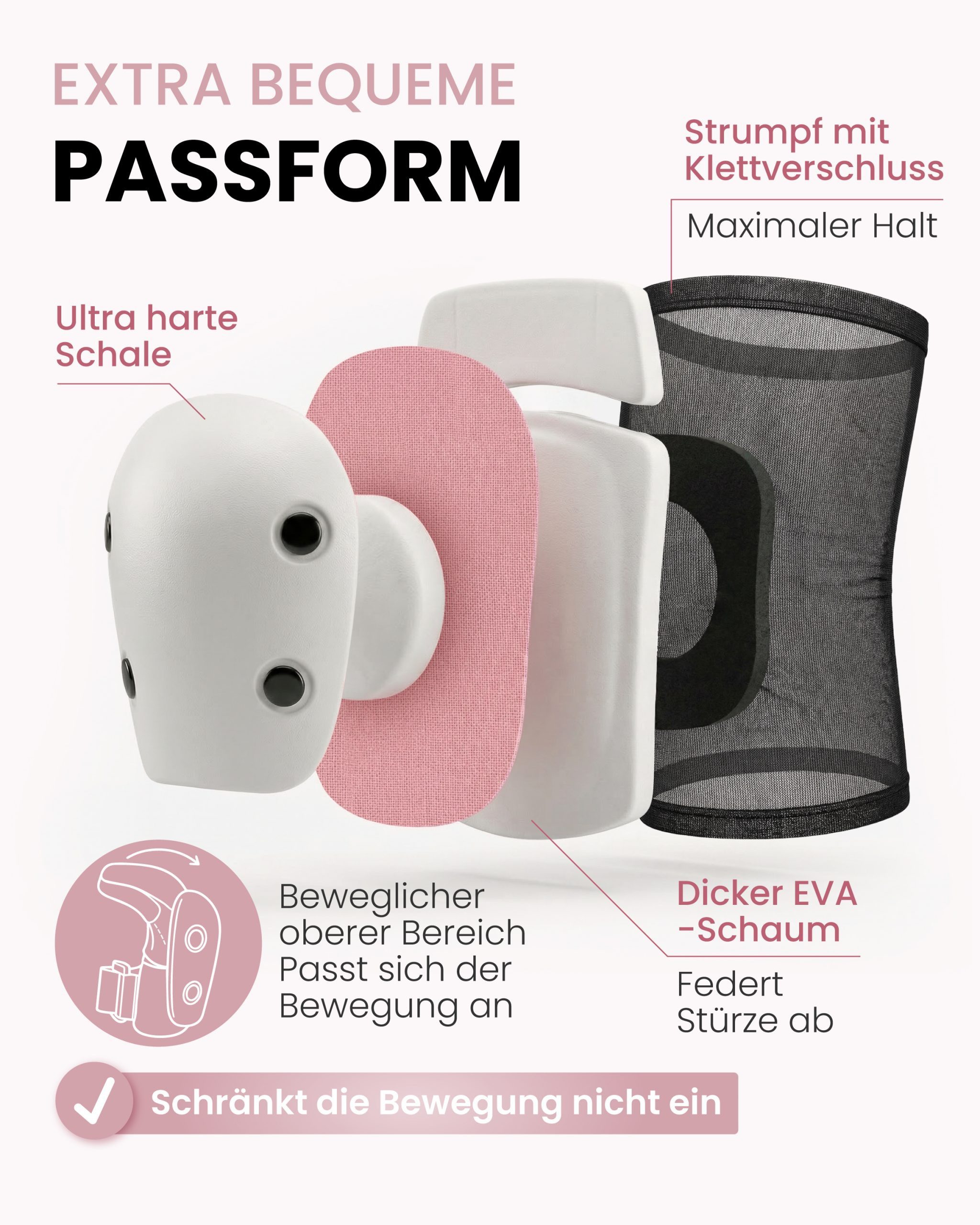 99FLIPS Protektoren-Set 3-12 Jahre Protektoren Mädchen mit Ellenbogenschoner Knieschützer (Knieschoner Set Kinder, 6-tlg., Schützer Set Kinder Knieschoner Handg – Bild 5 von 5