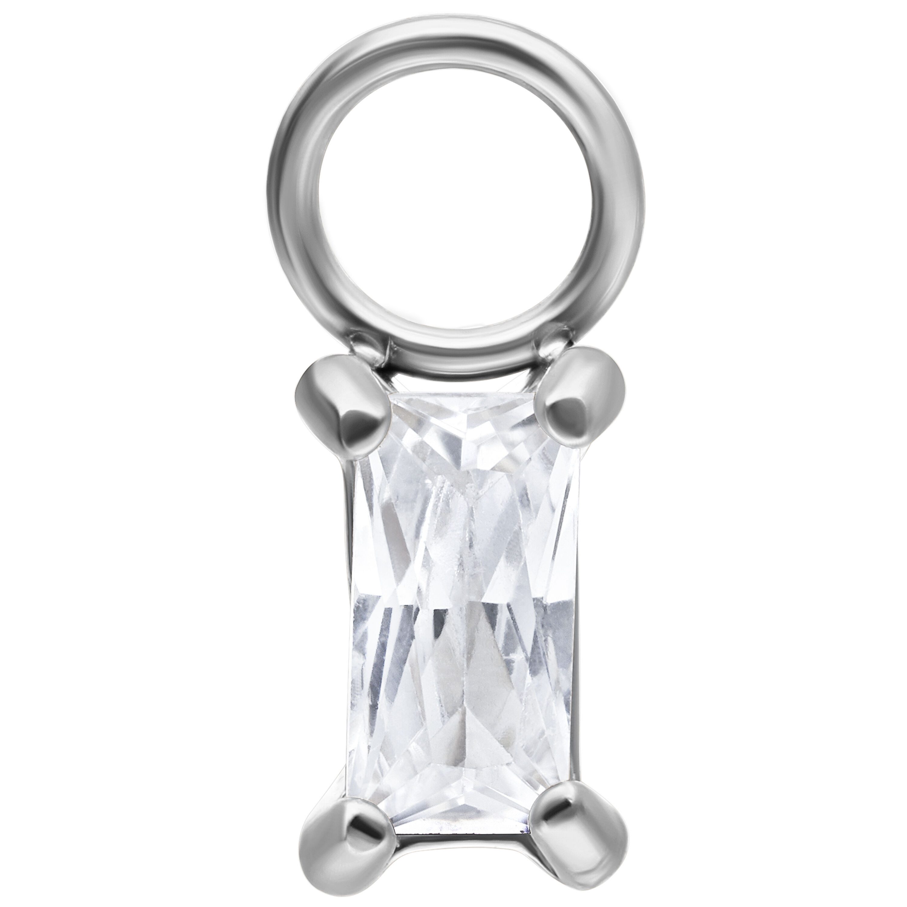 Wildcat Piercing-Set Crystal Baguette Pendant für Ohr, Onesize, Chirurgenstahl 316L - wasserfest, langlebig, hautverträglich