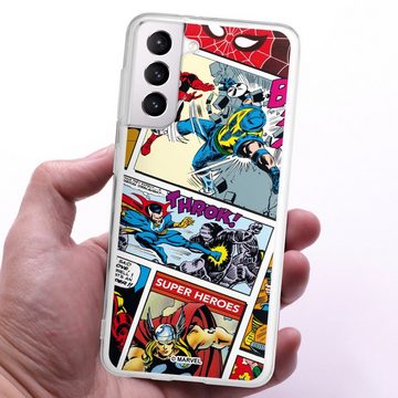 DeinDesign Handyhülle Marvel Retro Comic Blue, Samsung Galaxy S21 5G Silikon Hülle Bumper Case Handy Schutzhülle