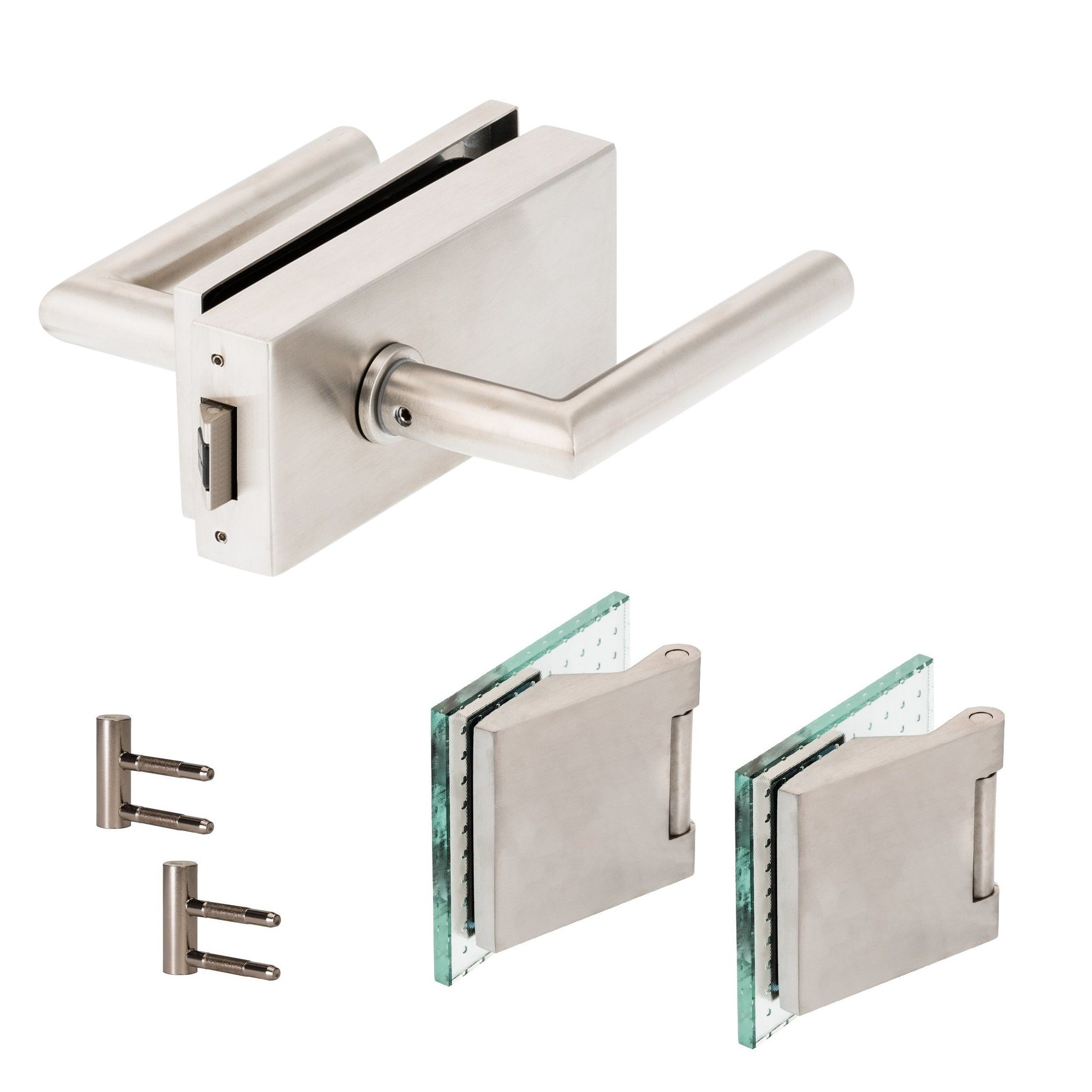 Türbeschläge24 Drückergarnitur Classic Glastürbeschlag Q UV V2A Edelstahl m günstig online kaufen
