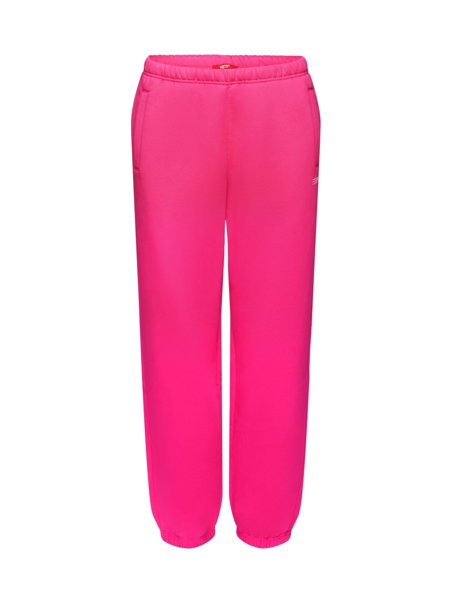 Logo-Sweathose Esprit Baumwollfleece Unisex PINK Jogginghose FUCHSIA aus