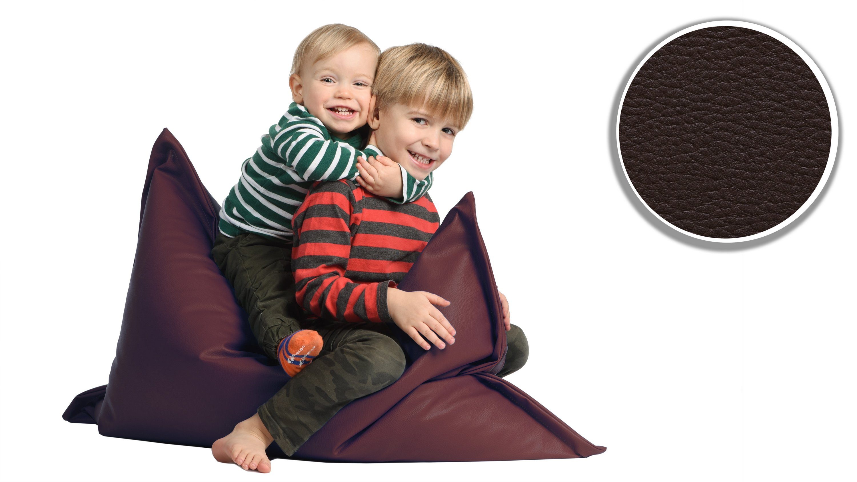cm Styropor für Erwachsene, Kunstleder Indoor & Kinder x aus mit Outdoor 60L 70 Füllung 100 Sitzsack & sunnypillow