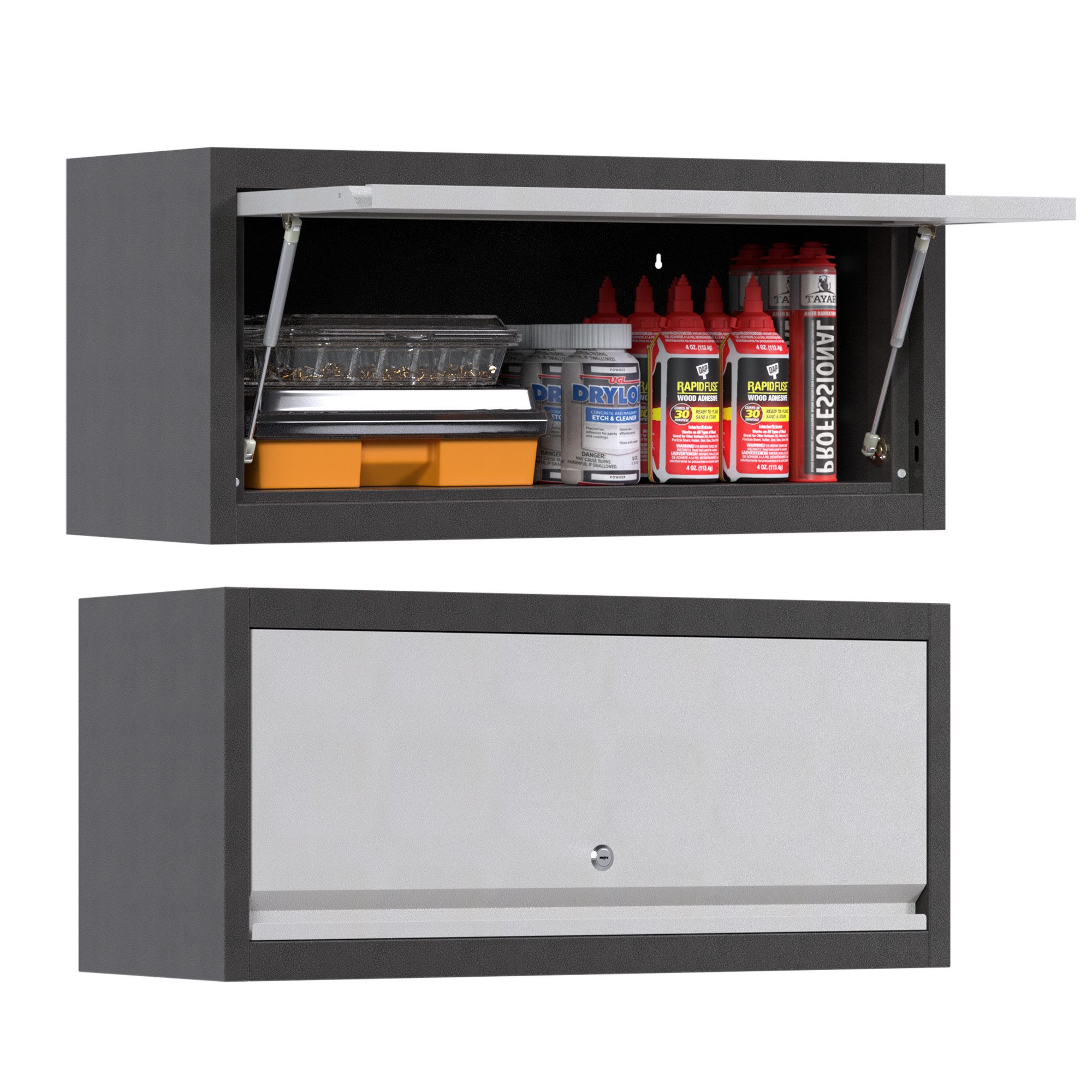 AOBABO Wandhängeschrank Hängeschrank, Metall-Wandschrank mit Up-Flip-Türdes günstig online kaufen