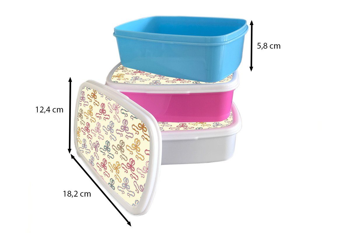 MuchoWow Lunchbox Fliege Brotbox für (2-tlg), für Jungs Mädchen Geburt, und Kinder Brotdose, Kunststoff, weiß und - Erwachsene, Schnittmuster 