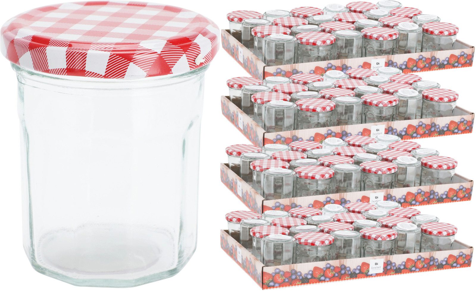 Koopman Einmachglas Sturzgläser Marmeladengläser 190 ml Glas 24/48/96 er Set, Glas, (Set, 96-tlg., Packung), 96 tlg, Schraubdeckel, Glas, Vorratsglas, Marmeladenglas Sturzglas