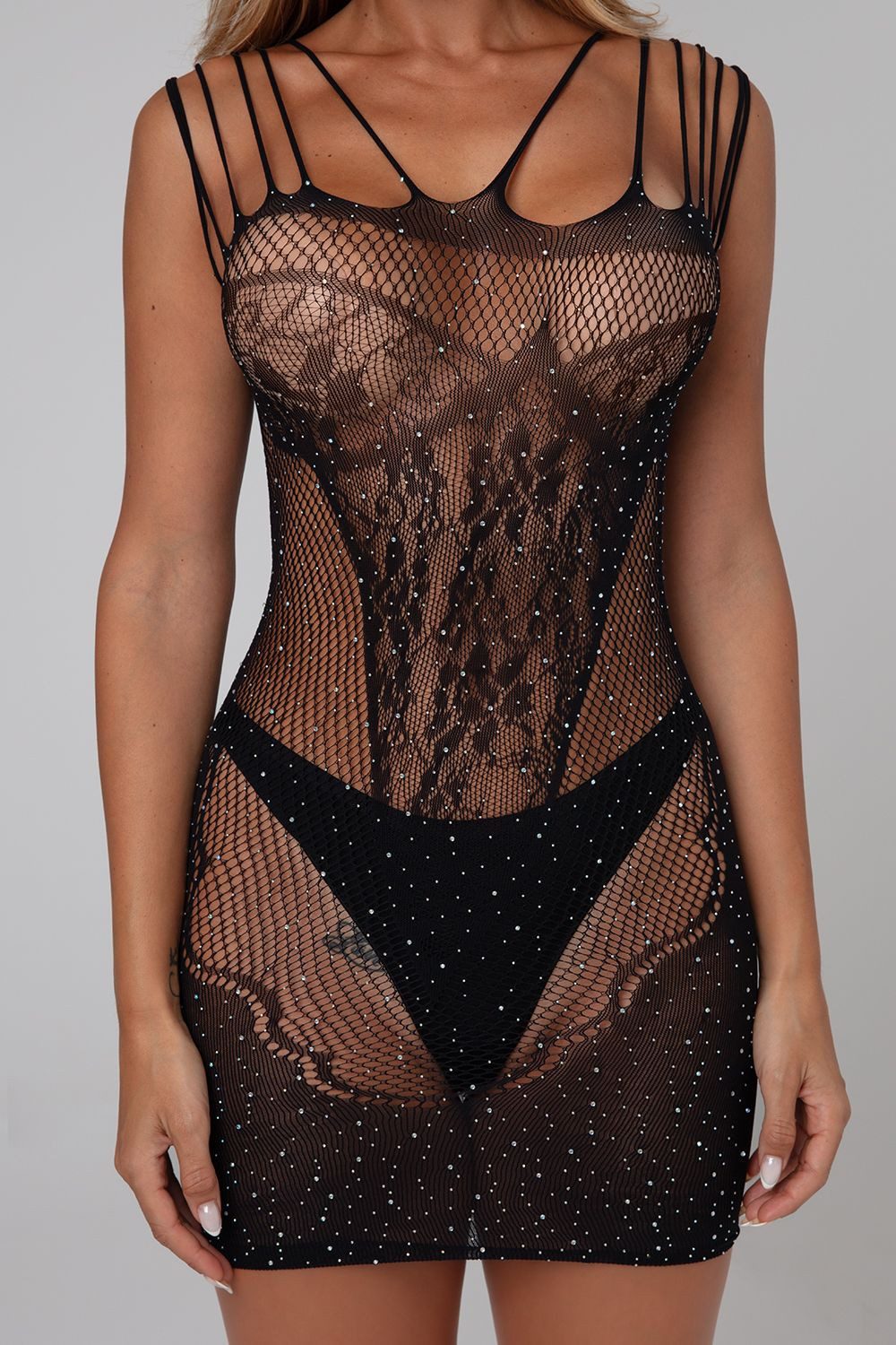 CHRISTINE LE DUC Negligé Glitzerndes Kleid - Schwarz