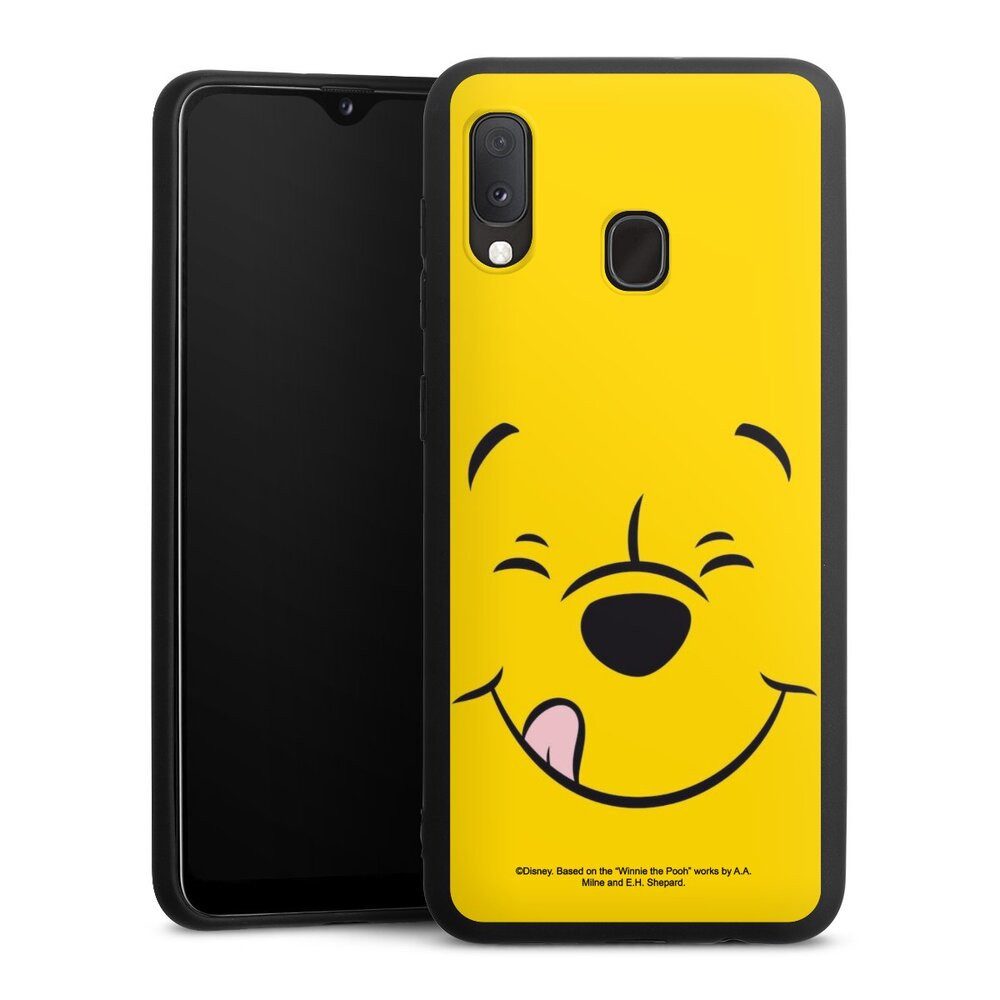 DeinDesign Handyhülle Winnie Puuh Offizielles Lizenzprodukt Disney Puuh Closeup, Samsung Galaxy A20 Silikon Hülle Premium Case Handy Schutzhülle