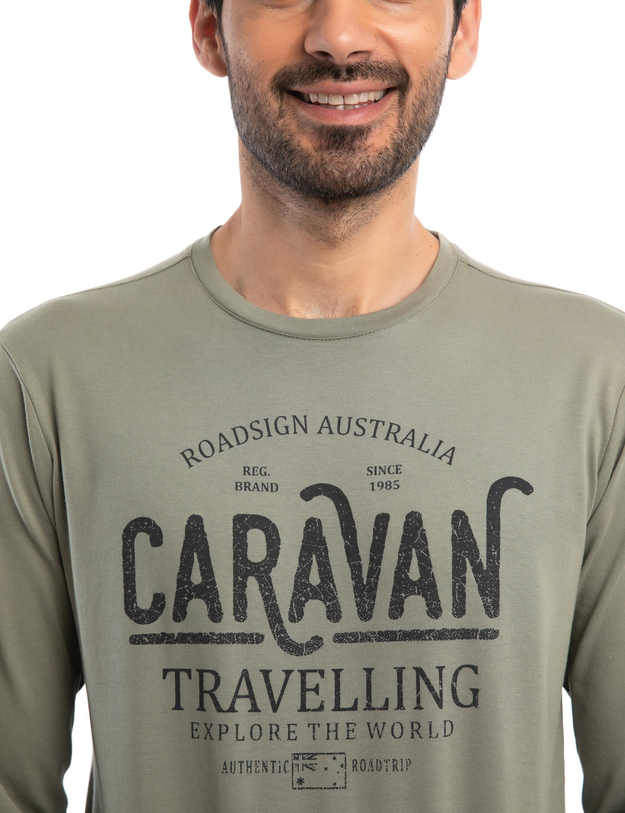 ROADSIGN australia Langarmshirt Caravan Aufdruck mit Gruen (1, 1-tlg)