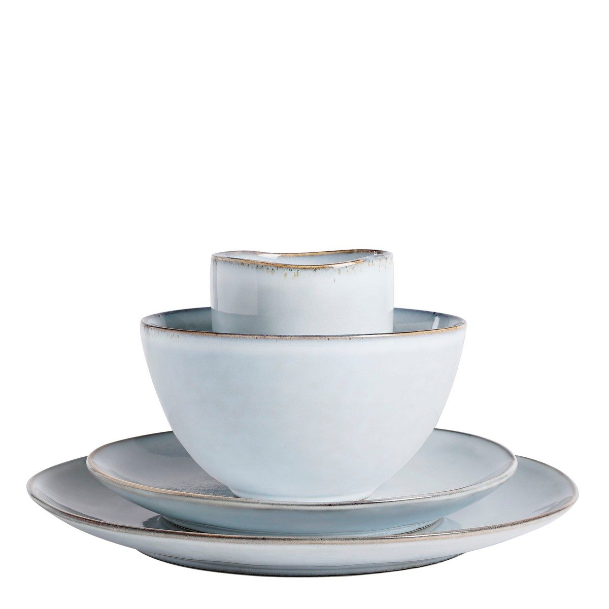 Mica Decorations Frühstücks-Geschirrset Mica Decorations Tabo Geschirrset grau 16 Stueck, Keramisch