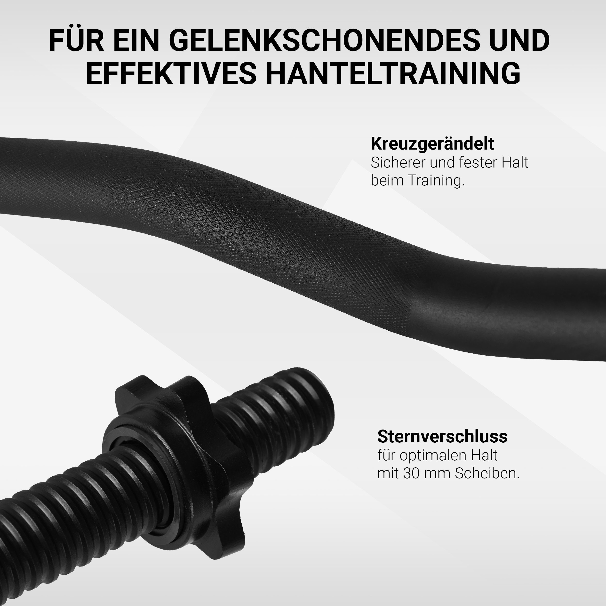 Curlstange, cm 120 STANDARDNORM SZ-Curlstange Sternverschluss 30mm Schwarz, - SZ MSports® mit
