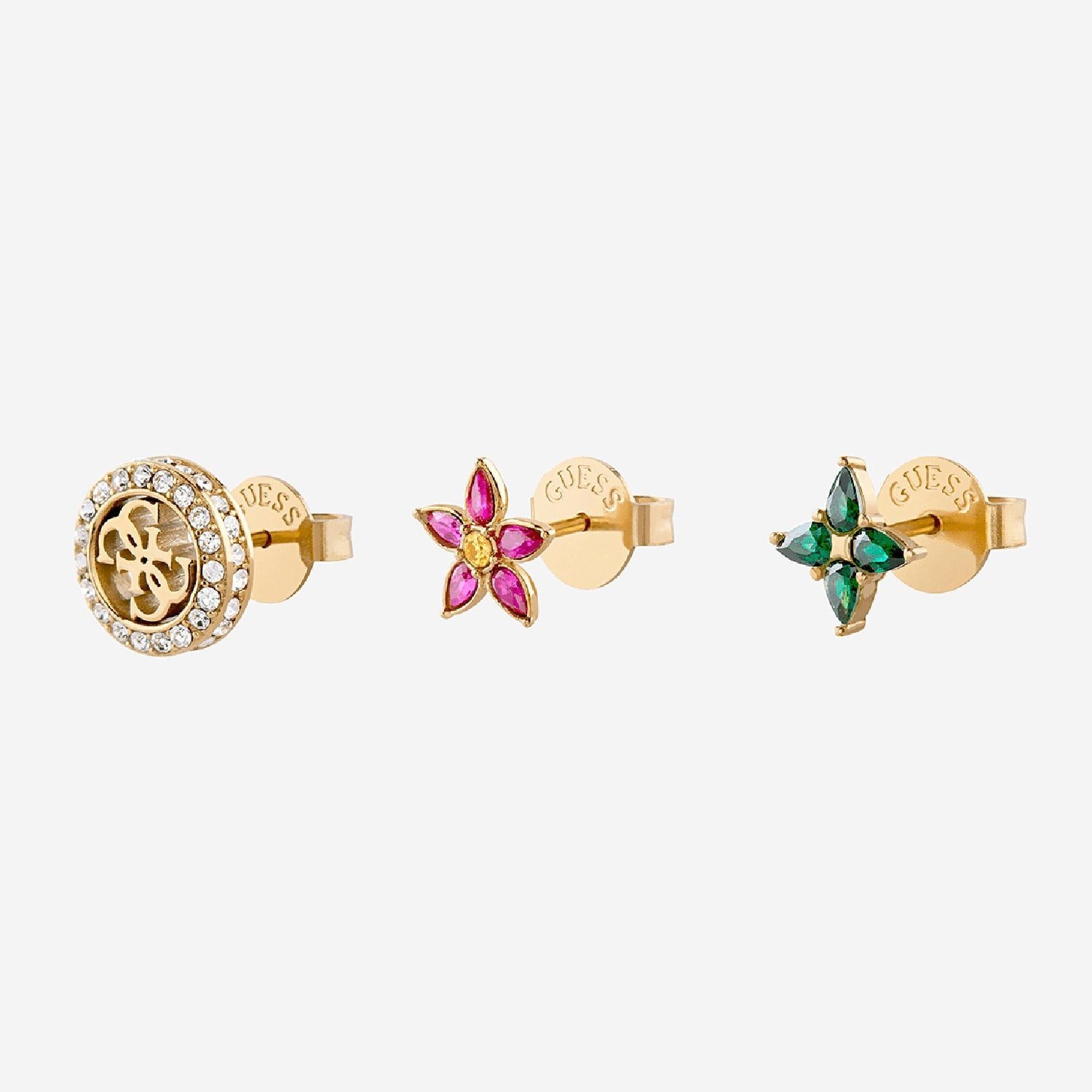 Guess Paar Ohrstecker JUBE06038JWYGMCT/U, für Damen 3er-Set Goldfarben