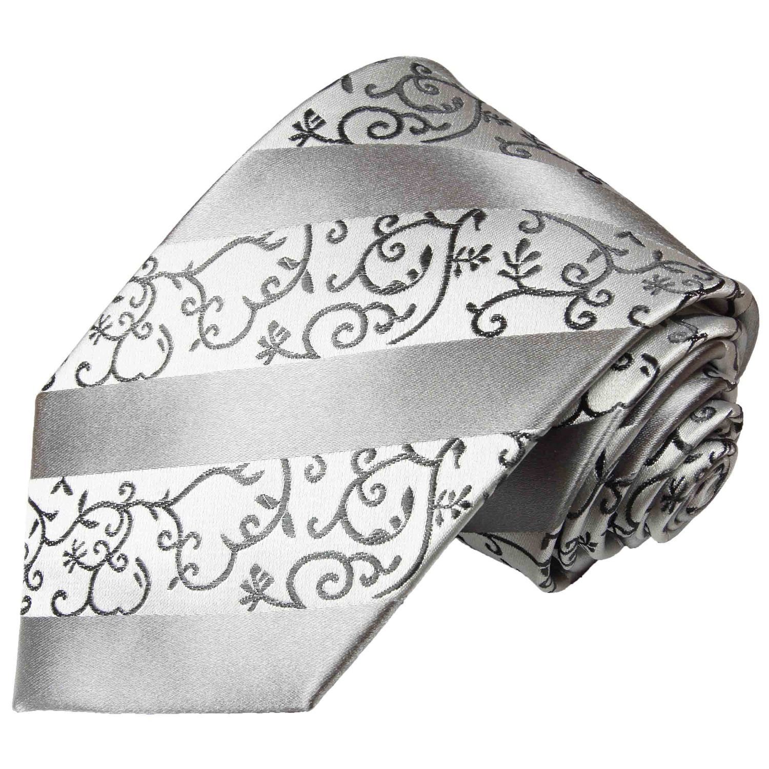 Herren Krawatten Paul Malone Krawatte Designer Seidenkrawatte Herren Schlips modern barock gestreift 100% Seide Schmal (6cm), si