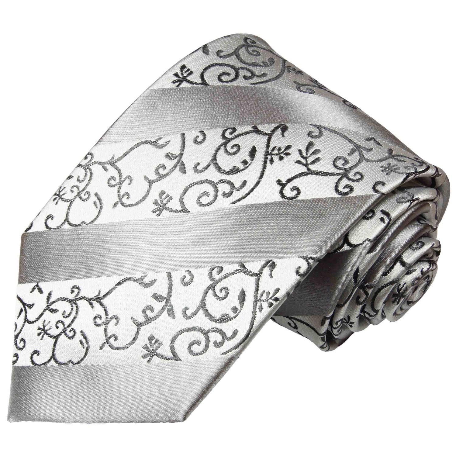 Krawatte Designer Seidenkrawatte Herren Schlips barock gestreift 100% Seide