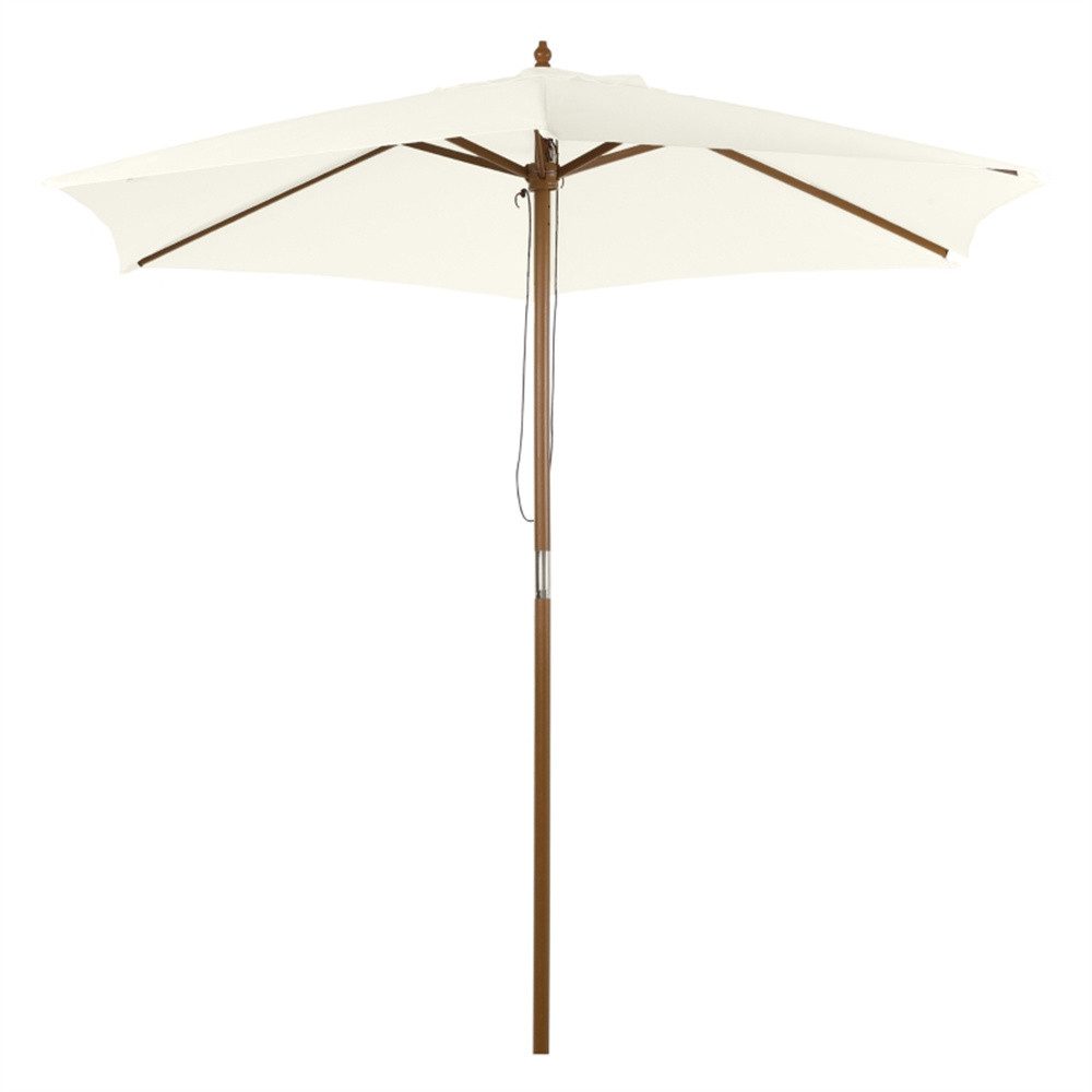 MODFU Sonnenschirm Gartenschirm Balkonschirm, Sonnenschirm Ø2,5 m mit Bambusgestell, UV-Schutz, 3-Stufen verstellbar, 3-stufiger Sonnenschutz