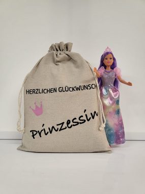 Organzabeutel24 Geschenkbox Geschenkbeutel - Herzlichen Glückwunsch Prinzessin - Geburtstag, Party, Leinenbeutel