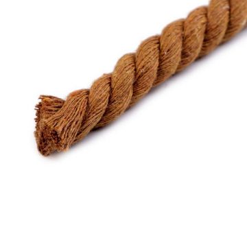 maDDma 10m Baumwollseil 12 mm gedreht Seil, karamellbraun