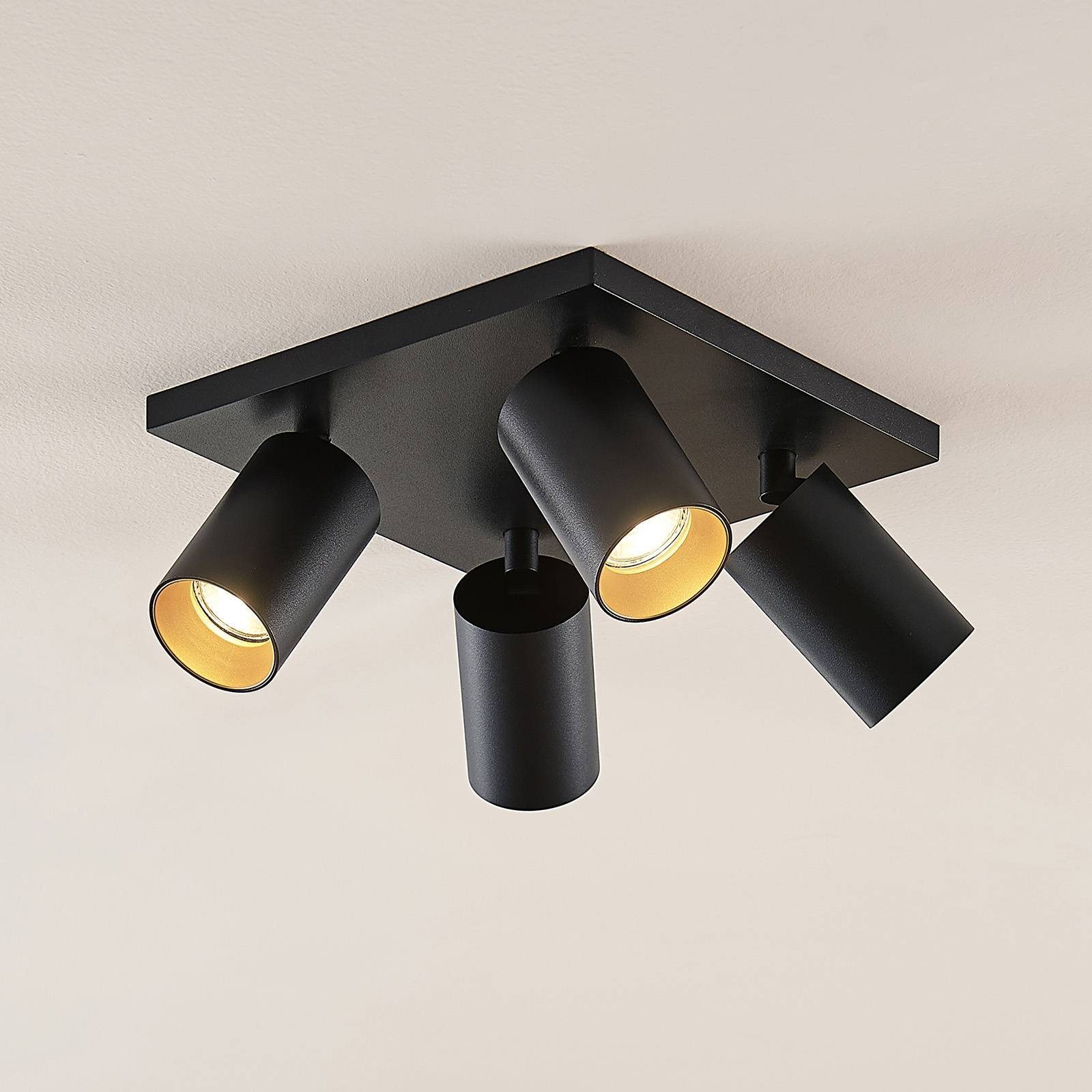 Arcchio Deckenstrahler Brinja, Metall, Schwarz IP20, 4 x 8 W LED