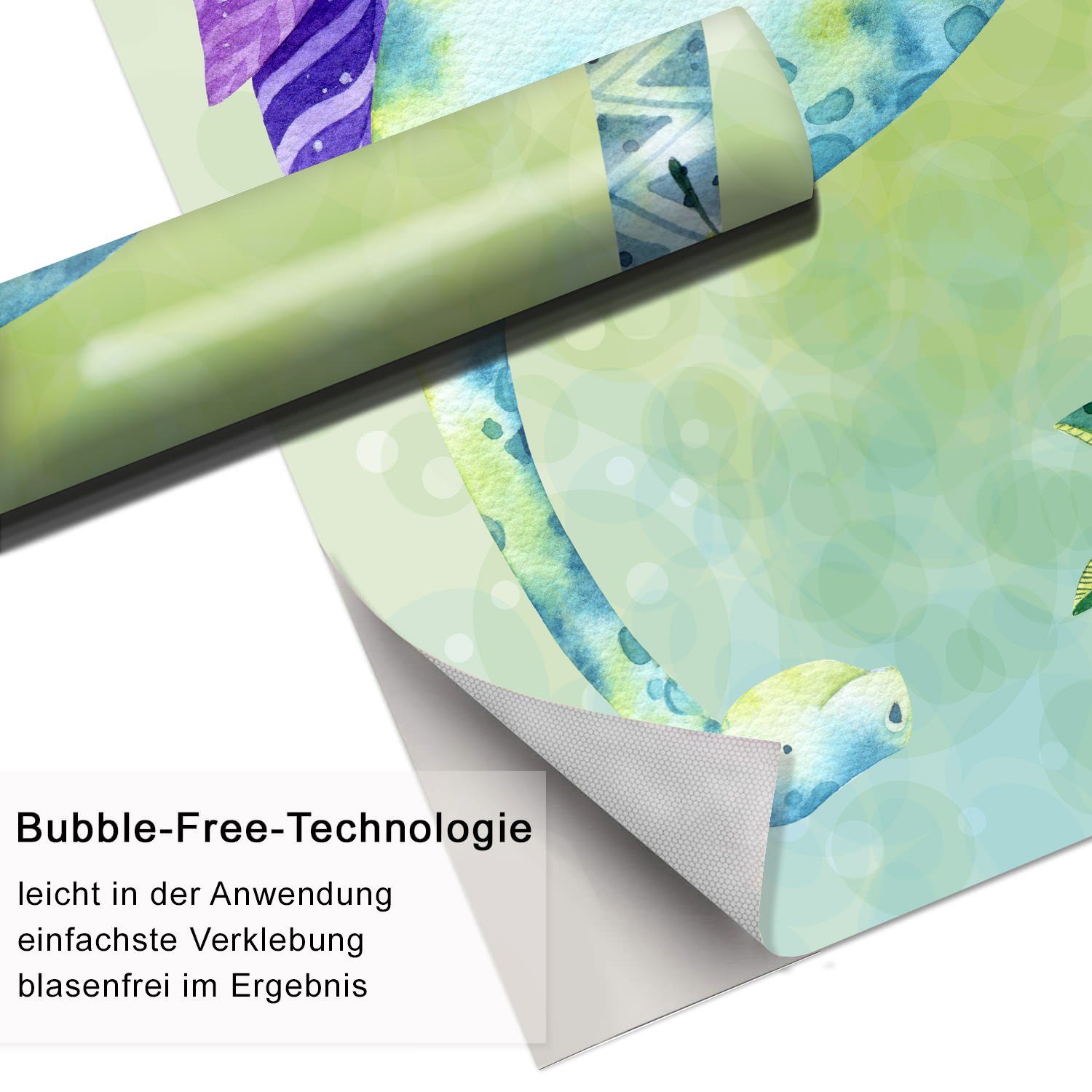 Sunnywall Möbelfolie passend f. IKEA Malm Kommode Schrankfolie Aufkleber Dino Kids Langhals, blasenfreie selbstklebende Folie (SCHRANK NICHT INKLUSIVE)