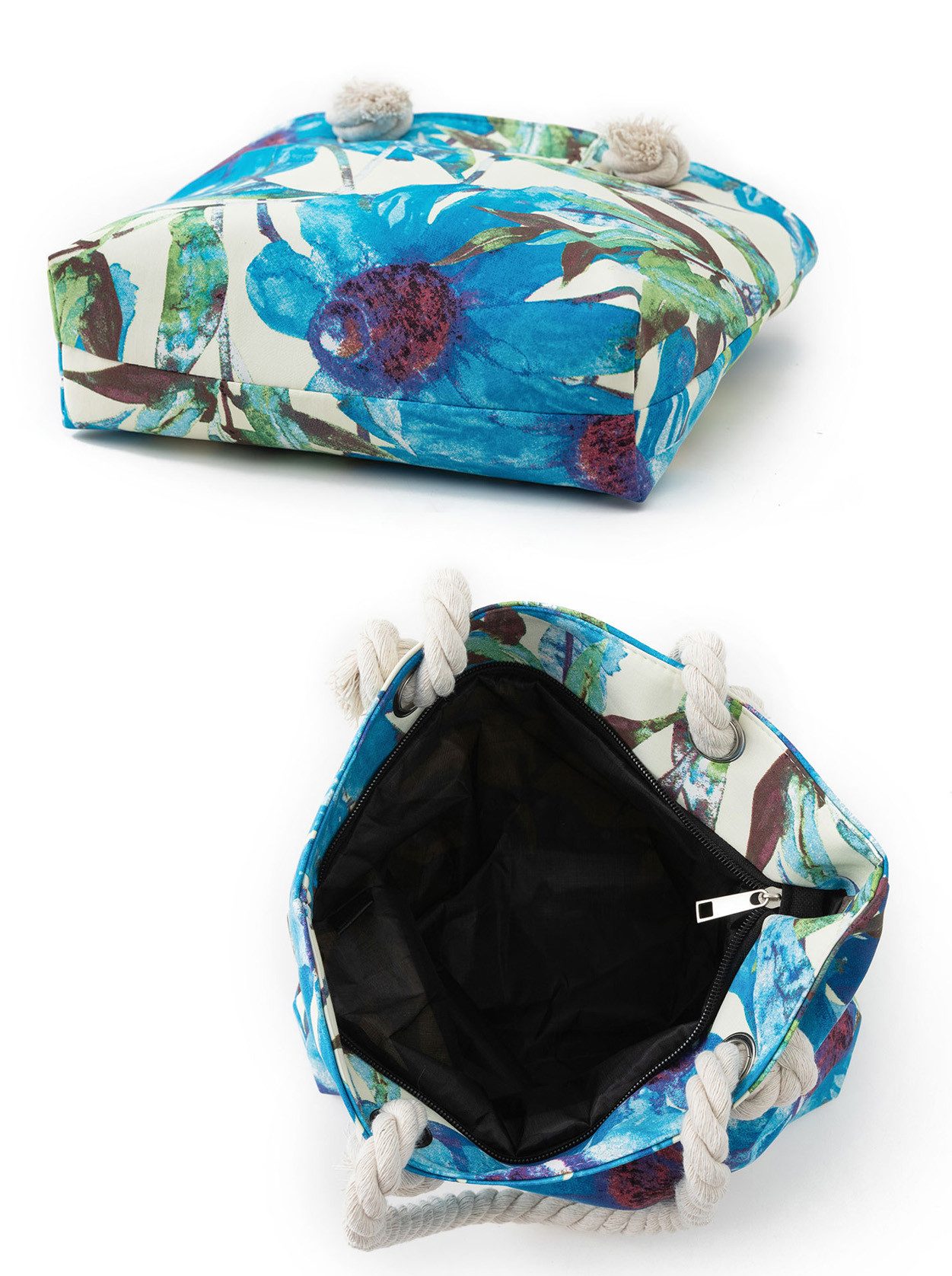 axy Strandtasche Kinder Mädchen Multifunktionale Strandtasche florales Muster, Modisch, leicht, Faltbar