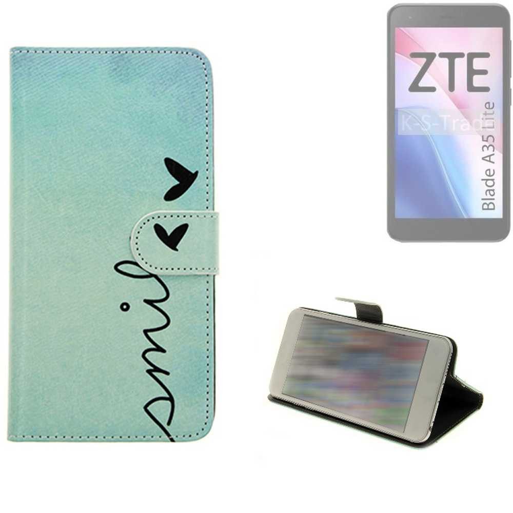 K-S-Trade Handyhülle für ZTE Blade A35 Lite, Schutz Hülle Handy Hülle Hülle Handyhülle cover bookstyle Etui