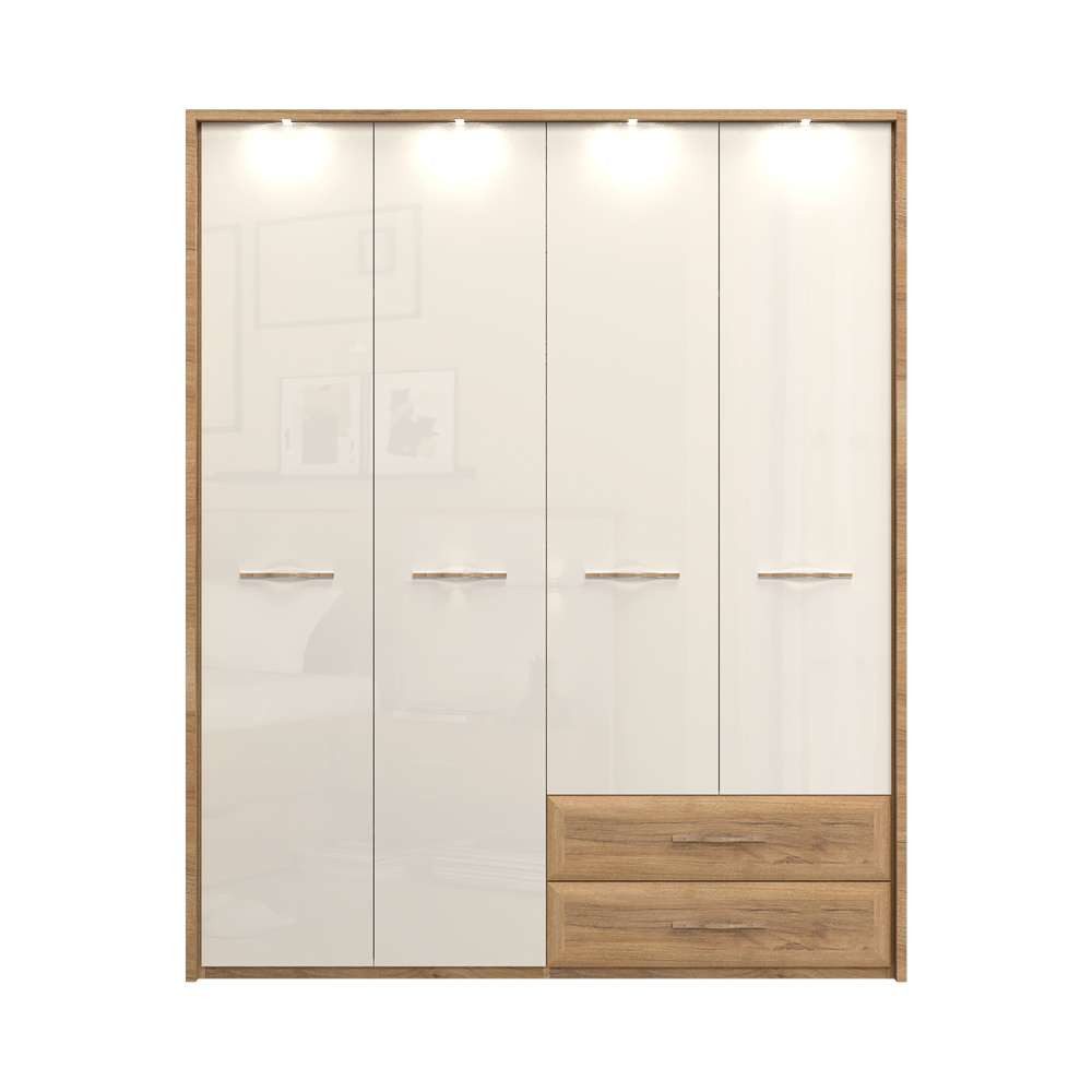 Home affaire Kleiderschrank "Gala, beige hochglänzend UV lackiert, kratzfes günstig online kaufen