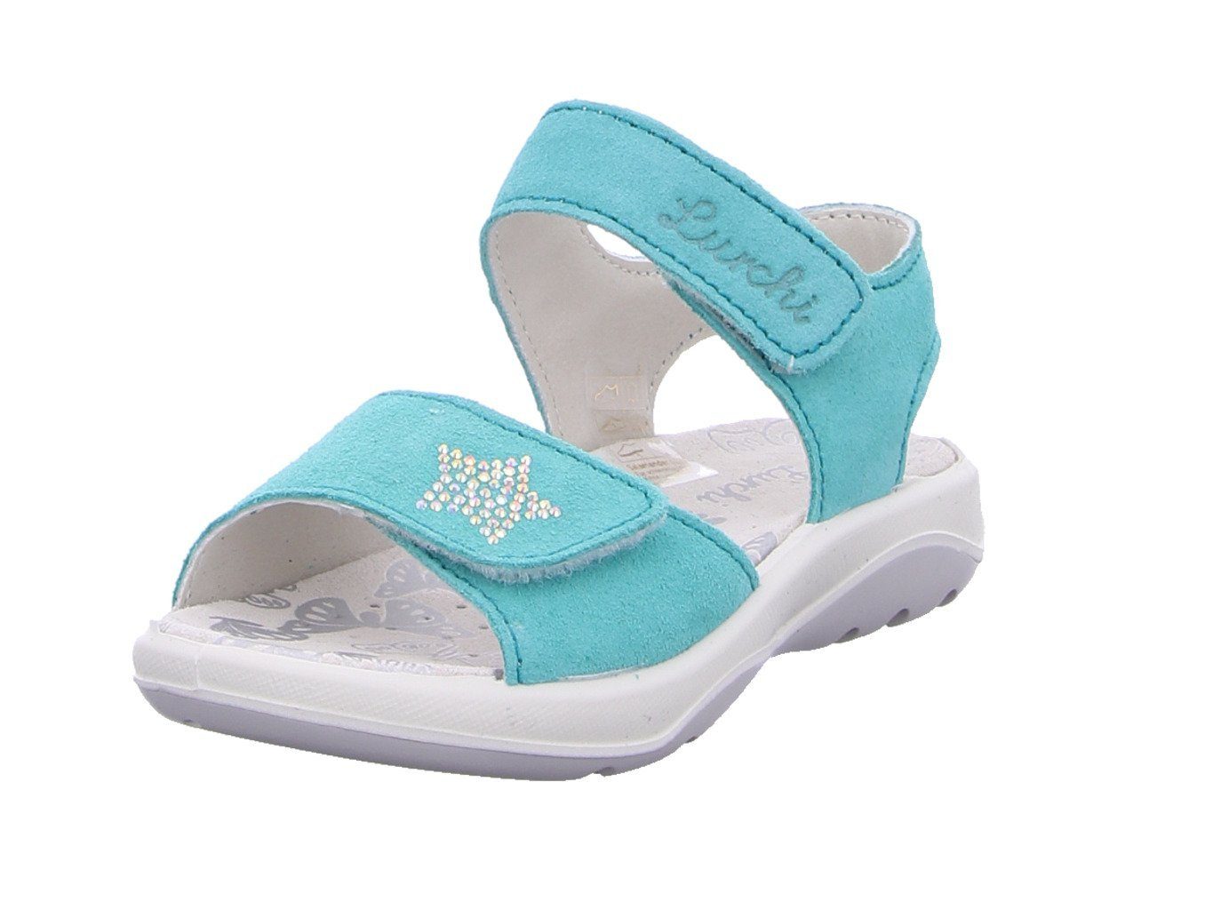 Lurchi Garçon Fille 74L 2003007 Sandale Plate, Aqua, 26 EU