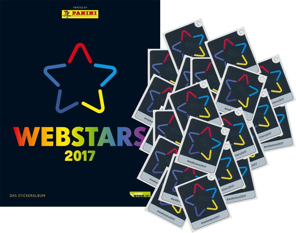 Panini Sammelkarte Webstars 2017 - Youtube Instagram Stars Sticker - Komplettsatz+Album