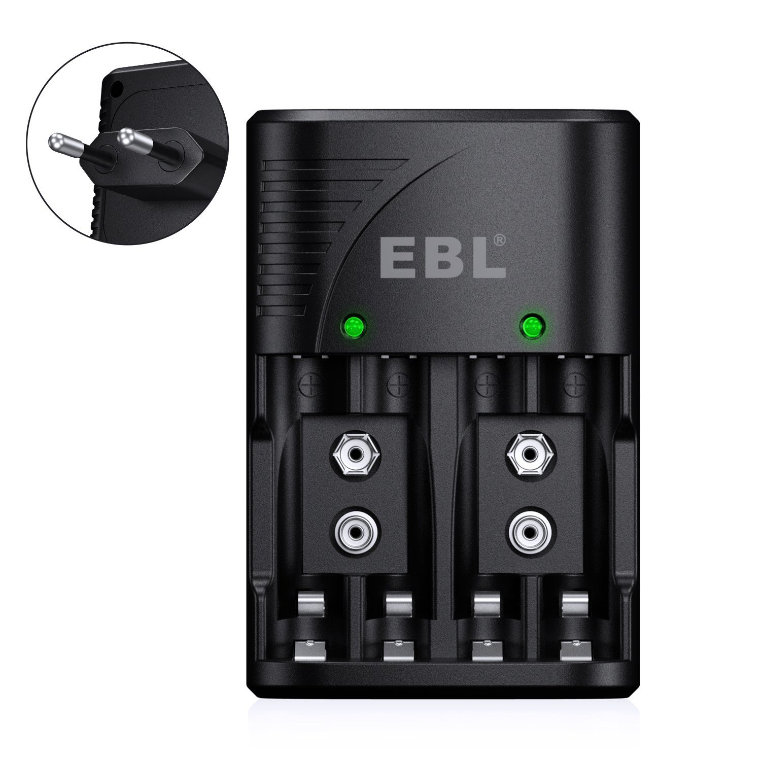 EBL AAA/AA/Baby C NiMH 1,2V Akku - 9 Volt Block Wiederaufladbare Batterien Akku (1,2 V) Batterie-Ladegerät