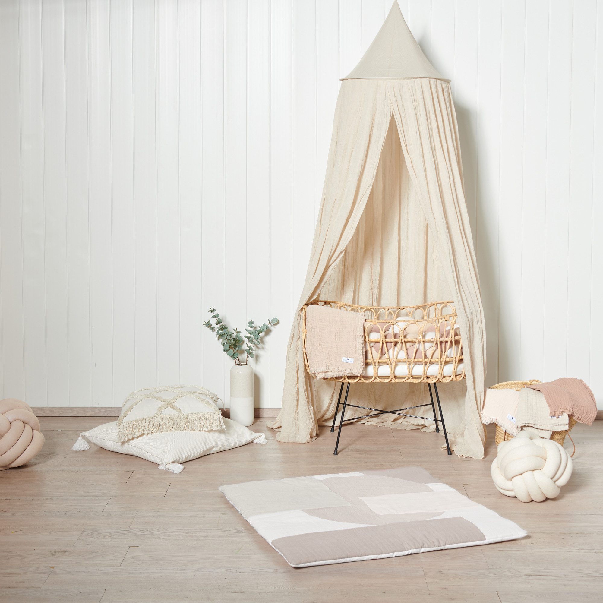 Krabbeldecke Musselin Laufstalleinlage Baby Babyzimmer Teppich, Nordic Coast Company, laborgeprüft, sanft zu Babys Haut