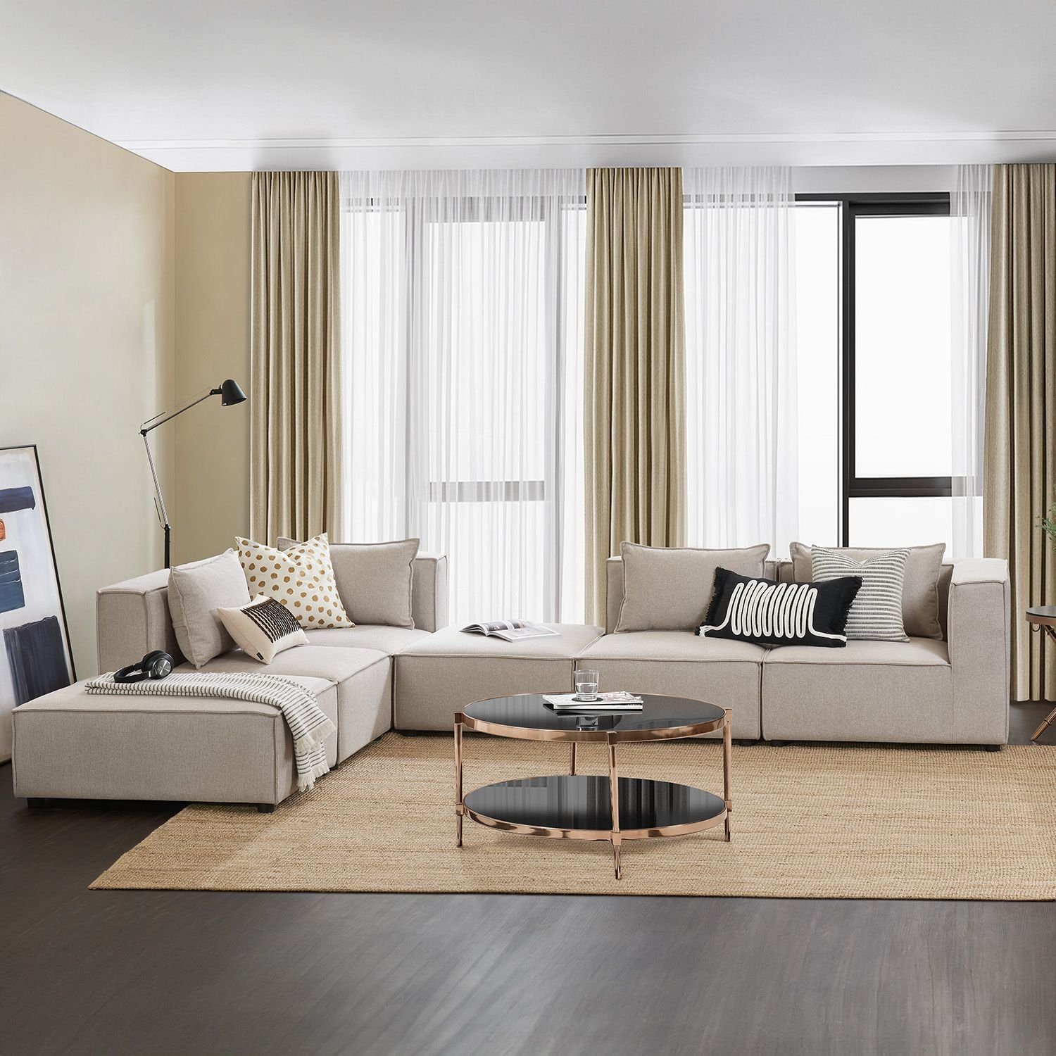 Juskys Sofa Domas, Ottomane zum Füße günstig online kaufen
