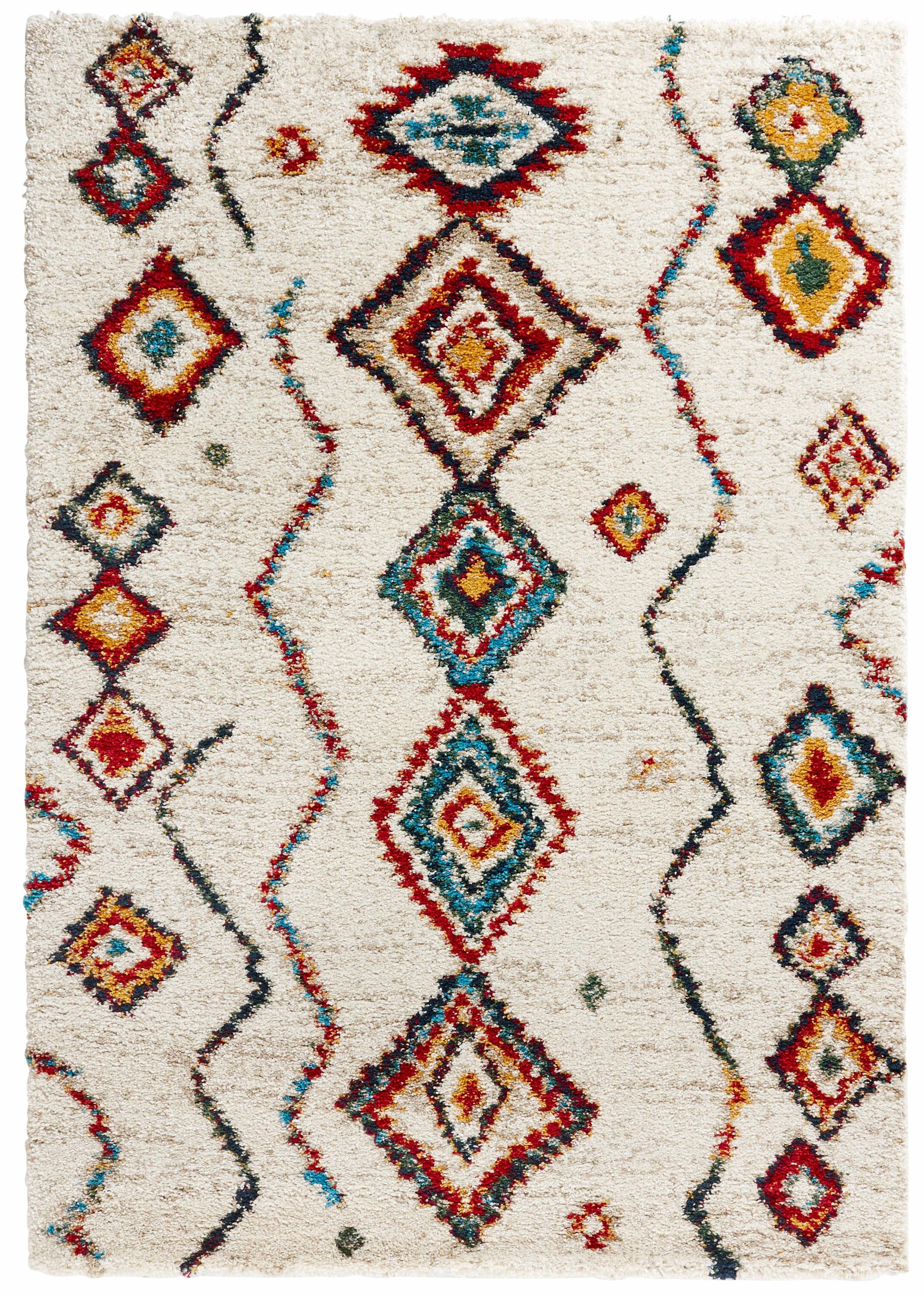 HANSE Home Hochflor-Teppich Geometric, rechteckig, Höhe: 30 mm, Shaggy, Flokati, Boho Design, Weich, Flauschig, Geometrisches Muster