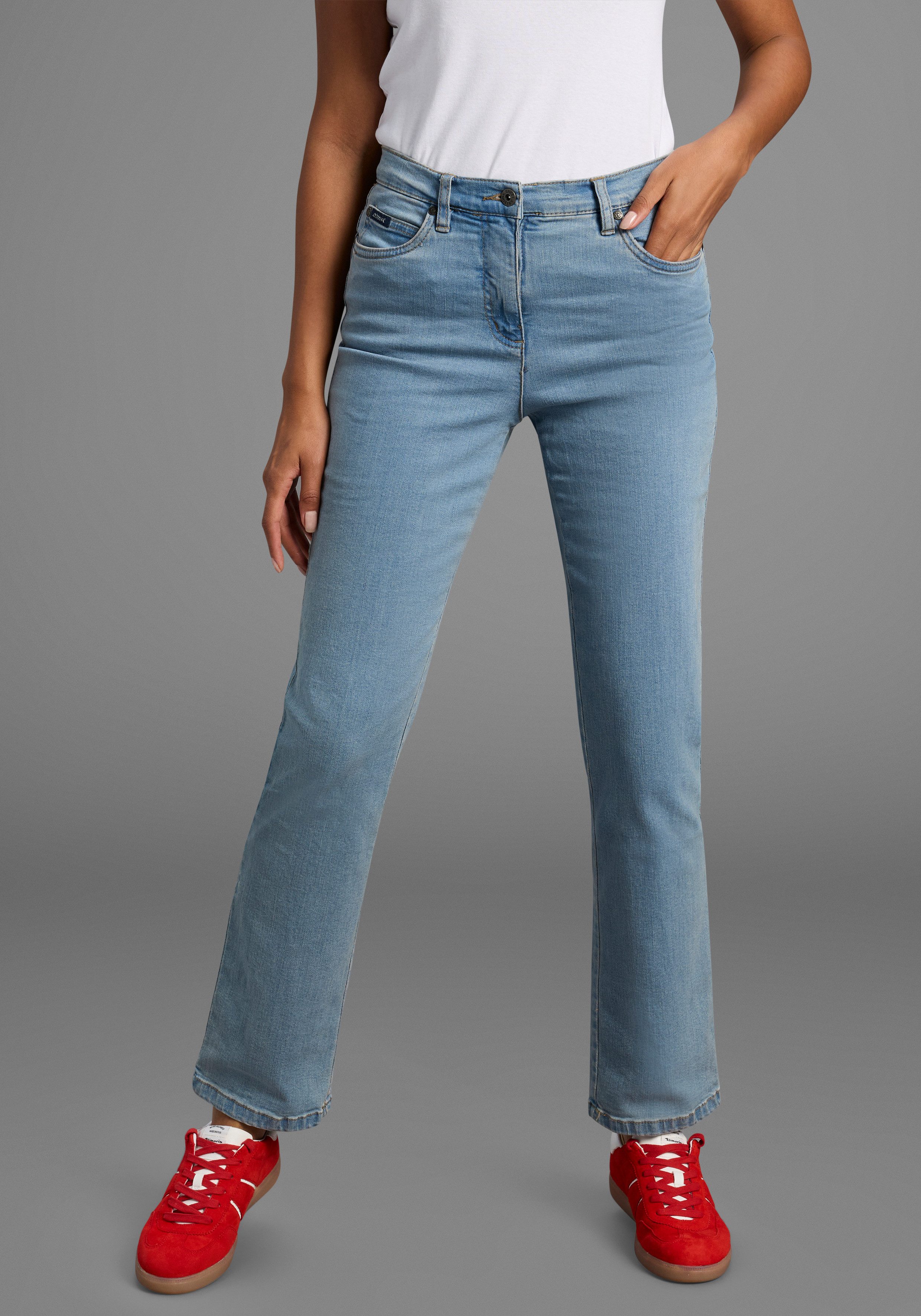 Arizona Gerade Jeans Annett bequeme Passform, 5-Pocket-Style, hohe Taille
