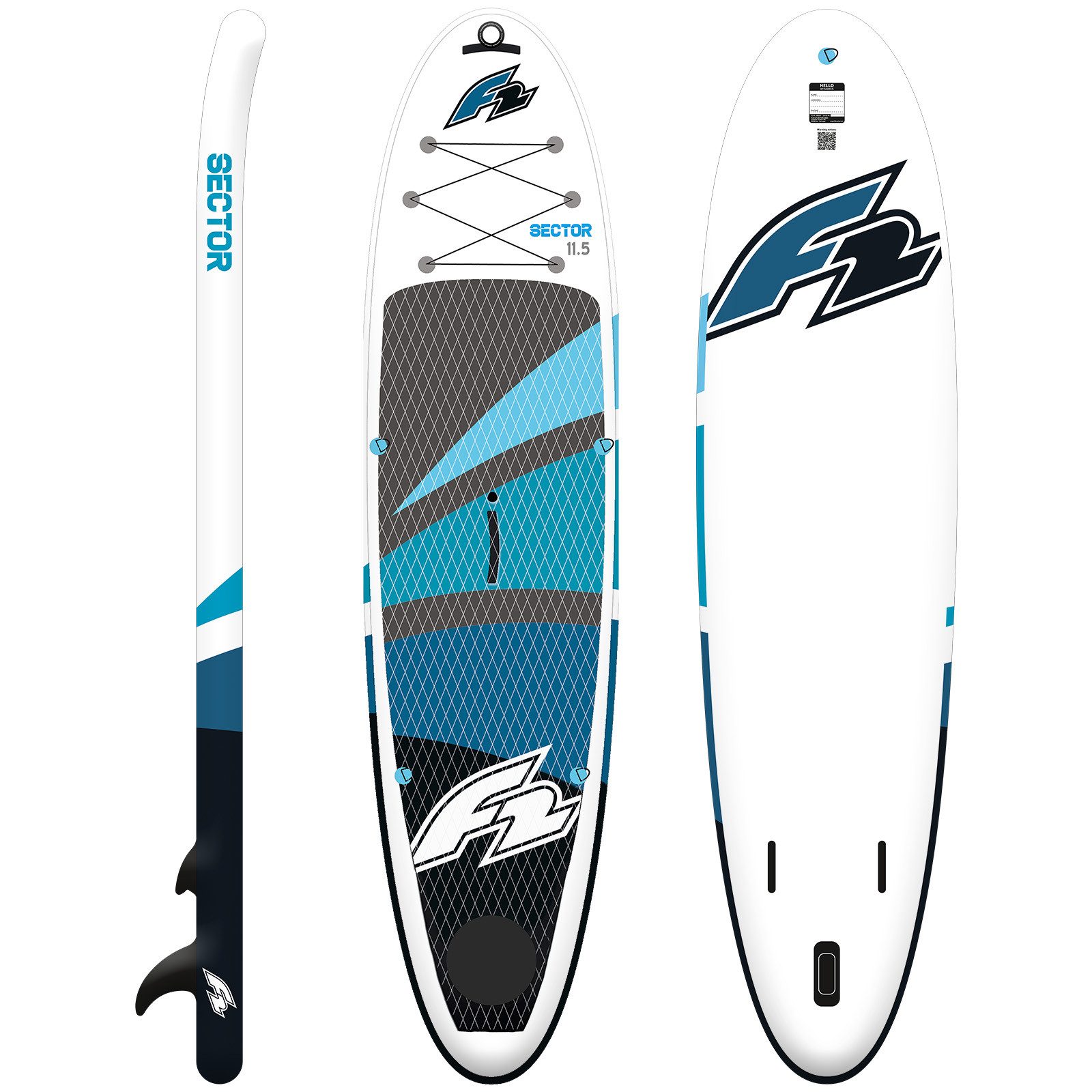 F2 SUP-Board F2 Stand up Paddle Board SECTOR SMART SUP mit E-Pumpe 10,5 Blau, Stand up paddle board
