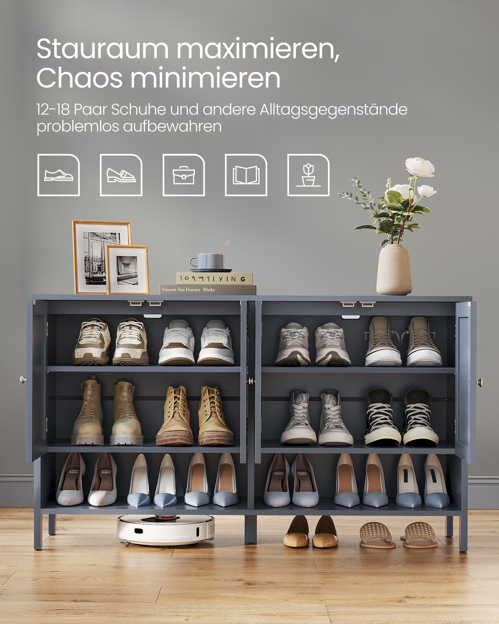 VASAGLE Schuhschrank moderner, mit höhenverstellbaren Ablagen, günstig online kaufen