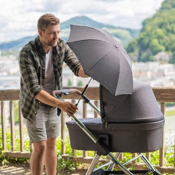 Zamboo Kinderwagenschirm Universal Melange Grey, Sonnenschirm Sonnenschutz für Kinderwagen & Buggy - UV Schutz 50+