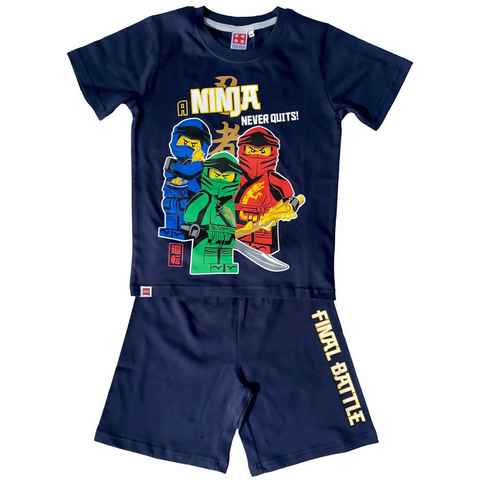 LEGO® Pyjama Lego® NINJAGO Pyjama Shorty Ninja Schlafanzug Jungen + Mädchen in Navy oder Hellgrau Gr.116 122 128 134 140 146