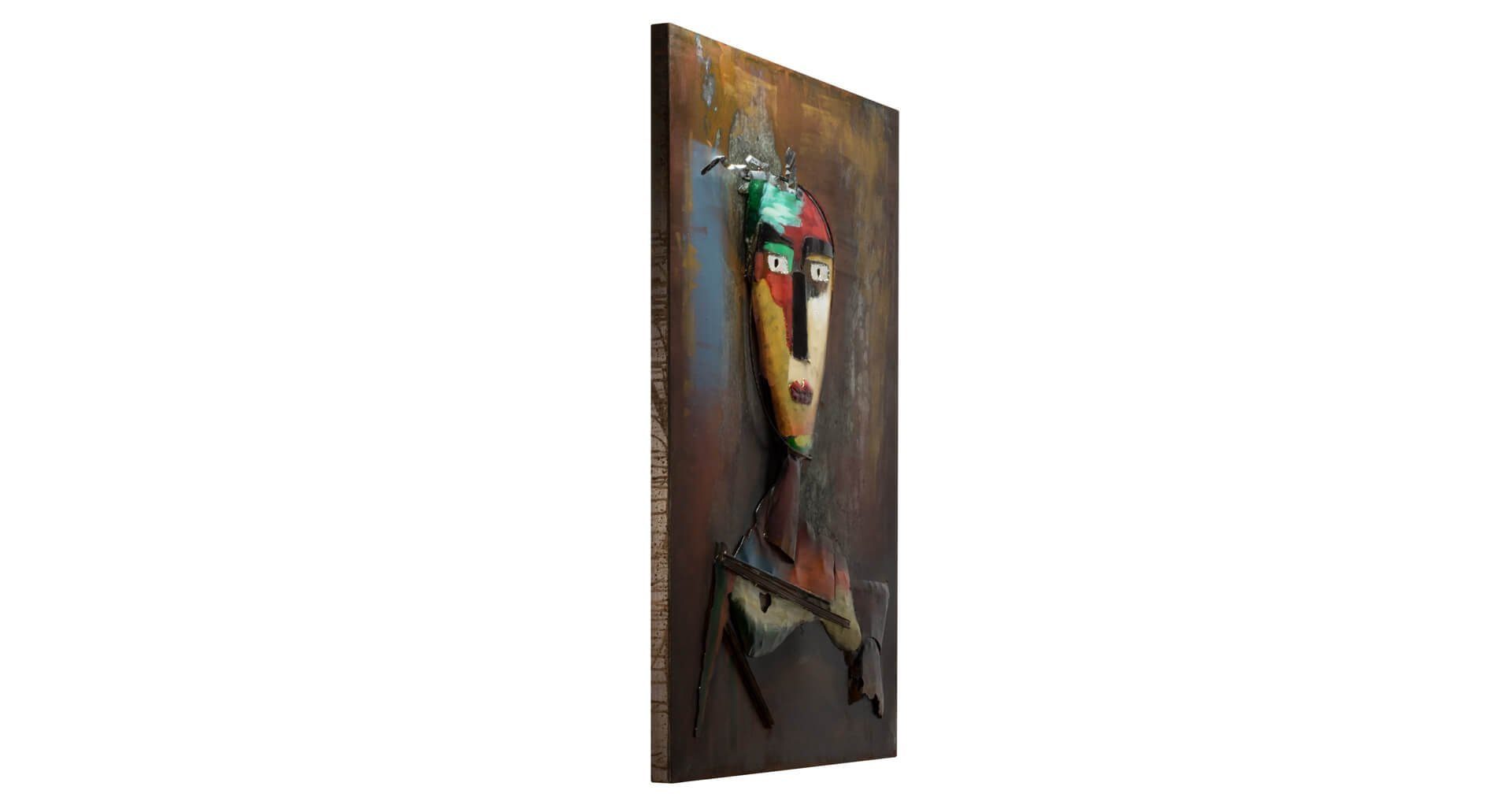 75x100 Court handgefertiges 3D Metallbild KUNSTLOFT Jester cm, Wandrelief