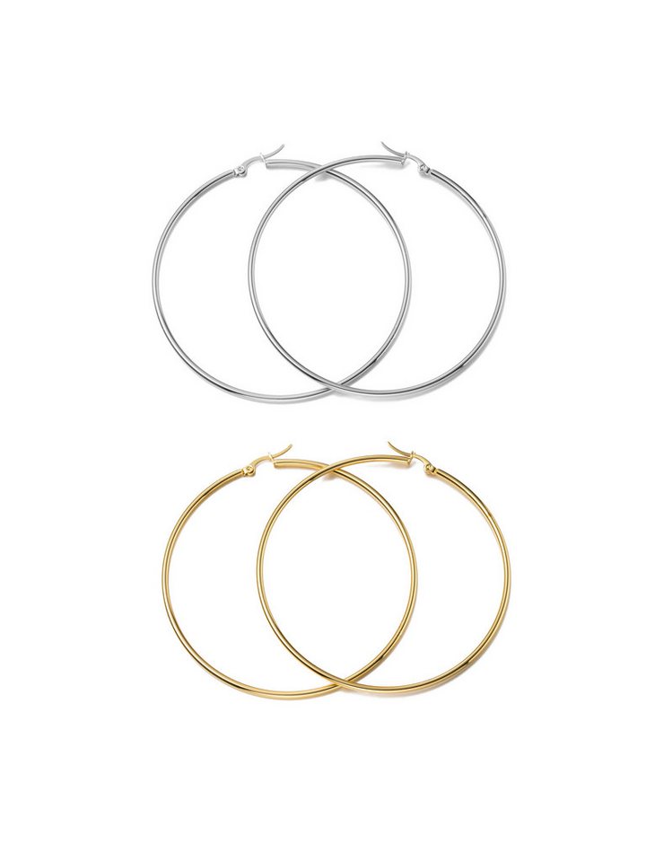 Aniston JEWELRY & WATCHES Creolen-Set Multipack Schmuck Geschenk Edelstahl Ohrschmuck Ohrringe (Set, 4-tlg), Made in Germany