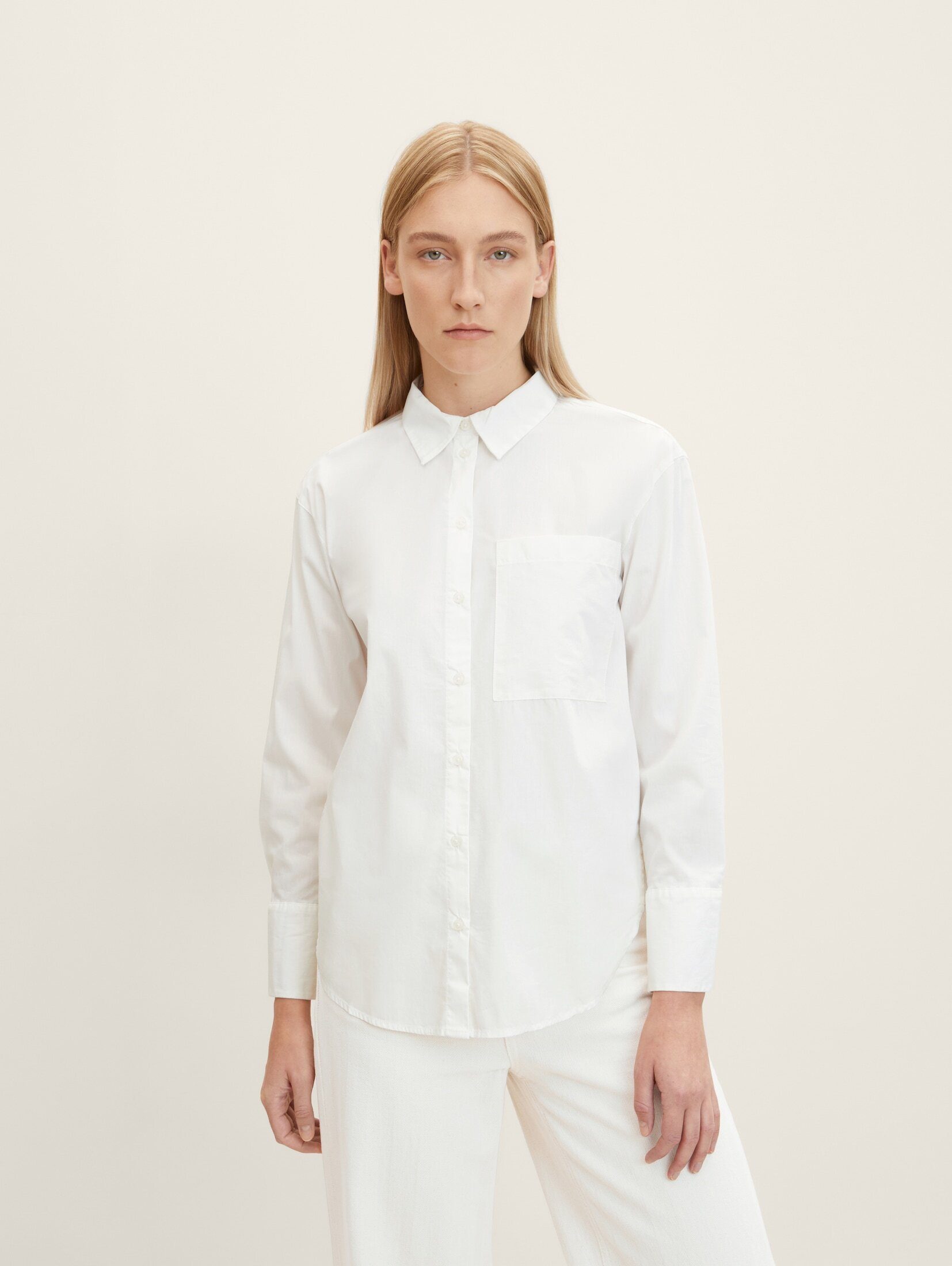 TOM TAILOR Langarmbluse Blusen & Shirts Loose Fit Bluse mit Brusttasche
