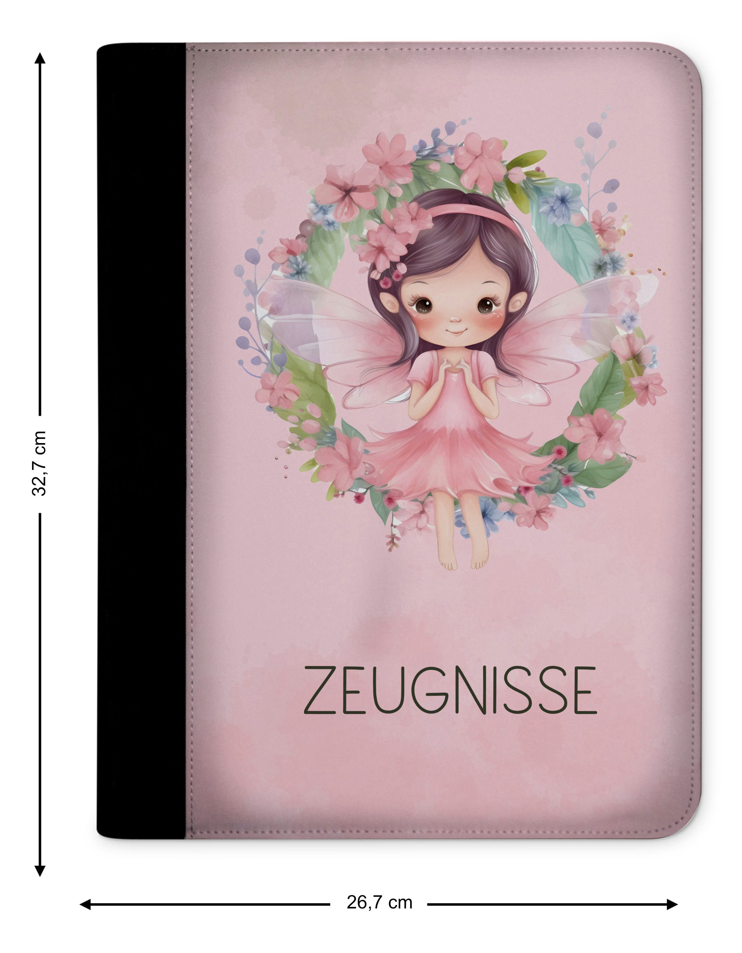 CreaDesign Schreibmappe Kinder Zeugnismappe, Dokumentenmappe, Ordner A4, Fee Blumenkranz (1-St)