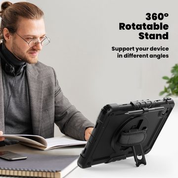 Wigento Tablet-Hülle Für Lenovo Tab M11 360 Silikon Hybrid Tasche Schultergurt Halterung